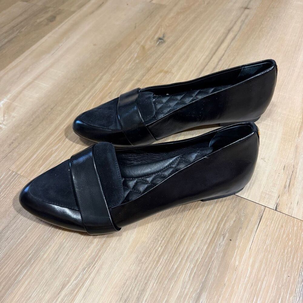 Birdies The Sparrow Pointed Toe Flats Suede Loafers Black Sz 9 Quiet Luxury Chic